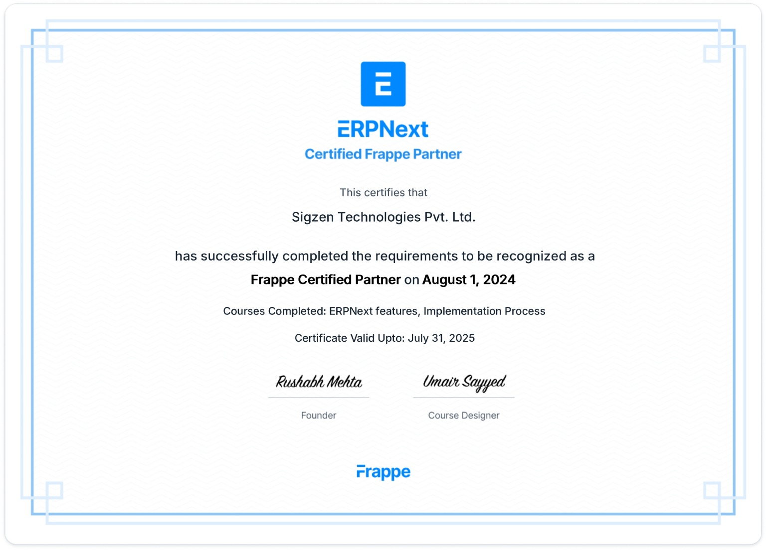 Certified Frappe Partner